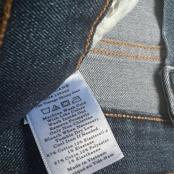 Everlane The Vintage Skinny Jean | Waist 28 Ankle | Blue | Y2K High Rise Button - Picture 6 of 10